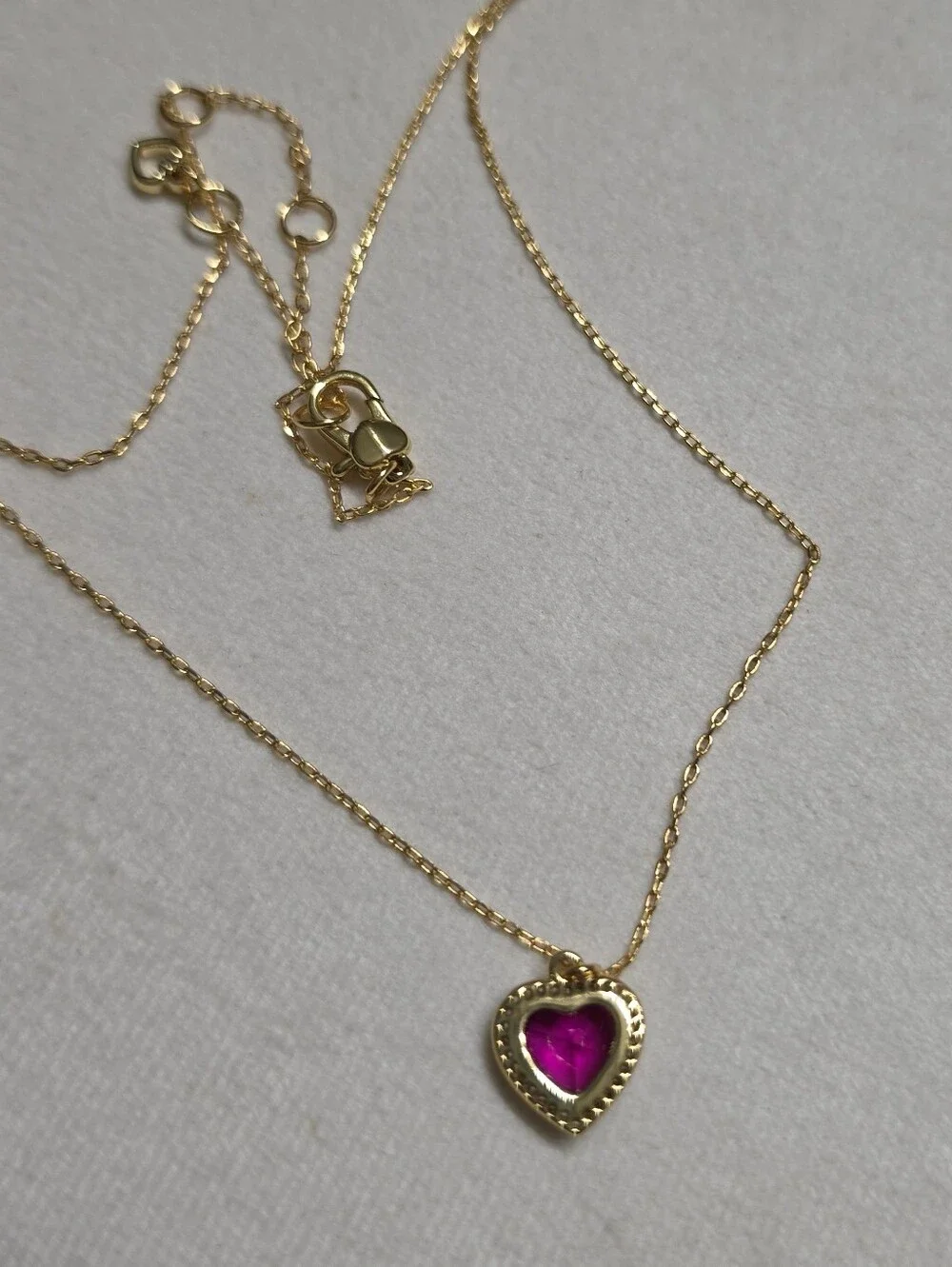 kate spade Gold-Tone Necklace & Stud Earrings with  Pink Heart Stones